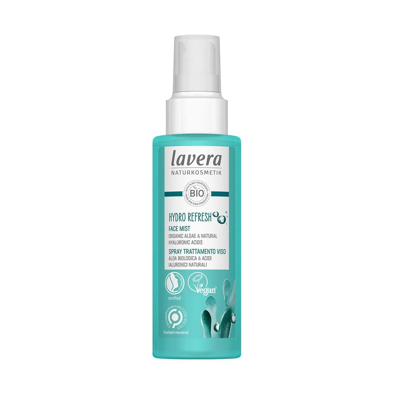 lavera Hydro Refresh Face Mist - Organic Algae & Natural Hyaluron Acids - Natural Cosmetics - Vegan - certified - 100ml
