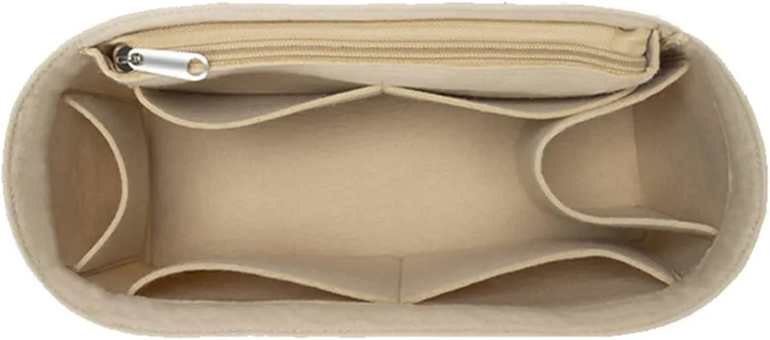 Lckaey purse backpack organizer for le pliage knapsack Felt Bag insert organizer Multi Pocket 1013beige
