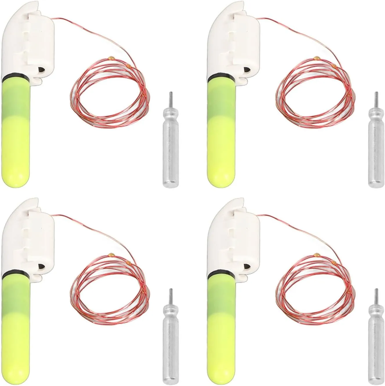 LED Fishing Glow Sticks Night Fishing Bite Alarm Set of 4 Lightweight Rod Tip for ABS Copper Material (3 Lights)