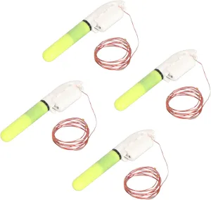 LED Fishing Glow Sticks Night Fishing Bite Alarm Set of 4 Lightweight Rod Tip for ABS Copper Material (3 Lights)