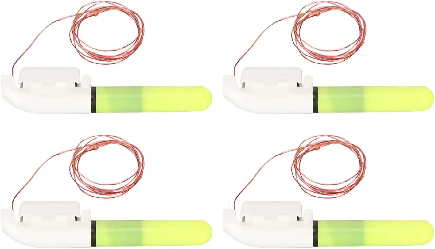 LED Fishing Glow Sticks Night Fishing Bite Alarm Set of 4 Lightweight Rod Tip for ABS Copper Material (3 Lights)