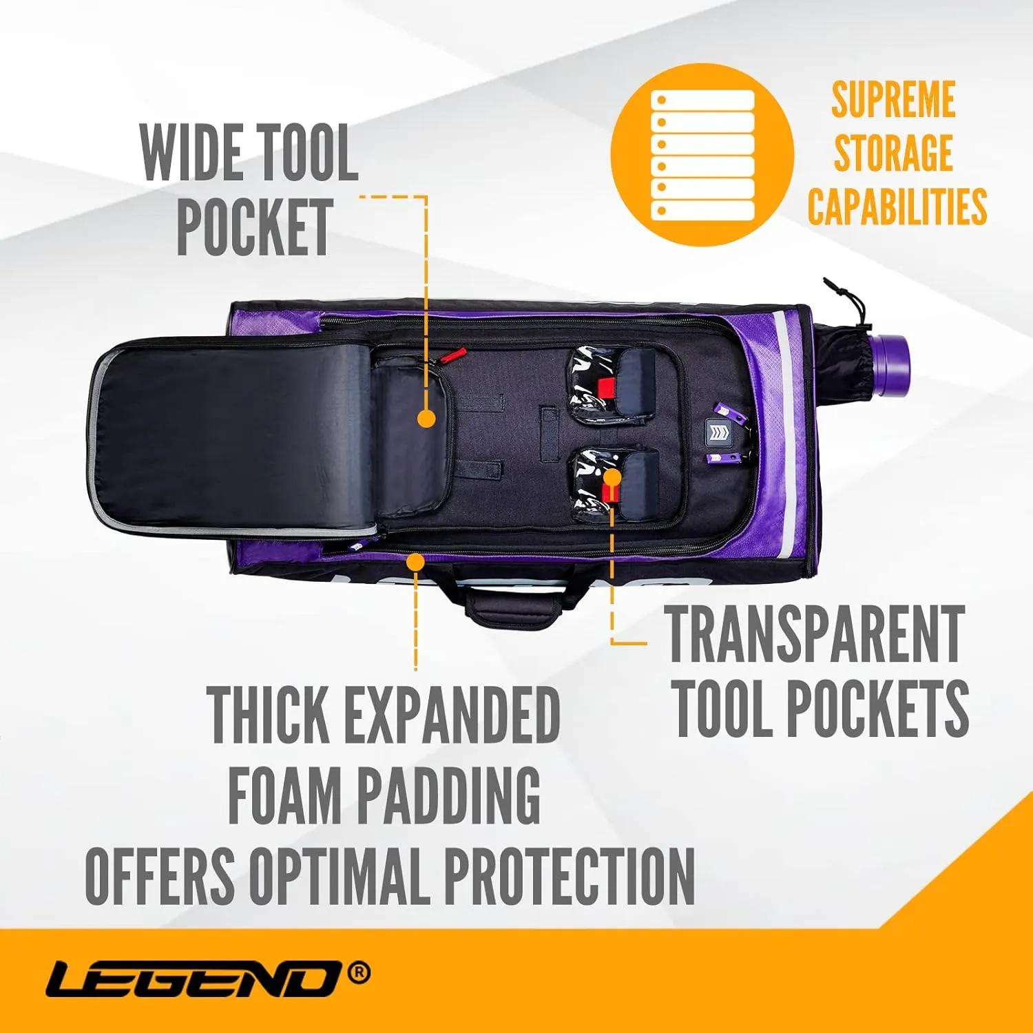 Legend XT720 Takedown Recurve Bow Case - Protective Nylon Archery Backpack Bag, Padded Recurve Bow and Arrow Case for Archery Accessories & Gears with Multiple Pockets, Arrow Tube Included