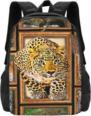 Leopard Carry on Backpack, Extra Large Travel Backpack Work Bag for Men and Women, Water Resistant Lightweight Daypack for Flight 40L