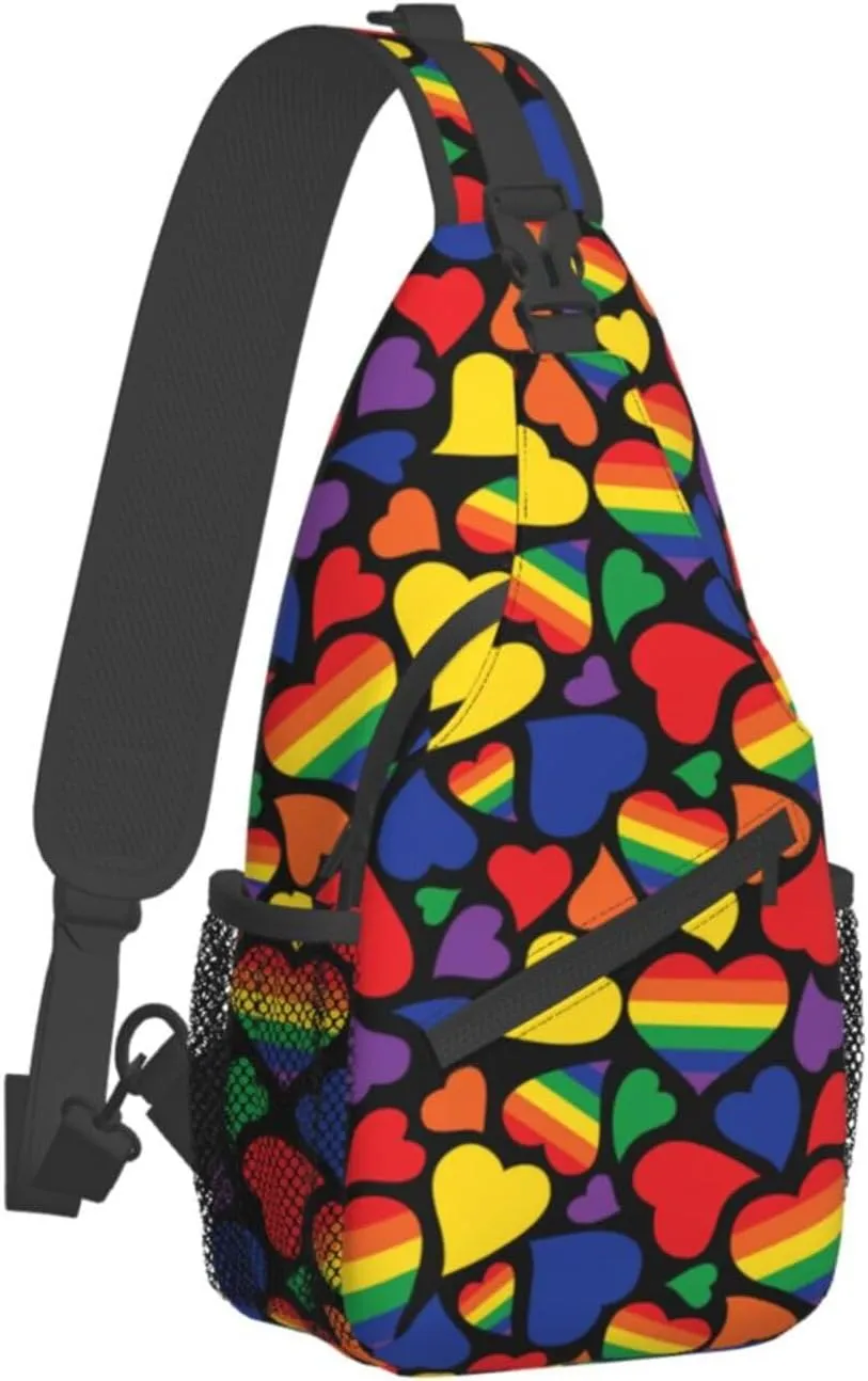 LGBT Gay Pride Sling Bag,Multipurpose Crossbody Backpack Shoulder Chest Bag for Women Men Travel Hiking Daypack