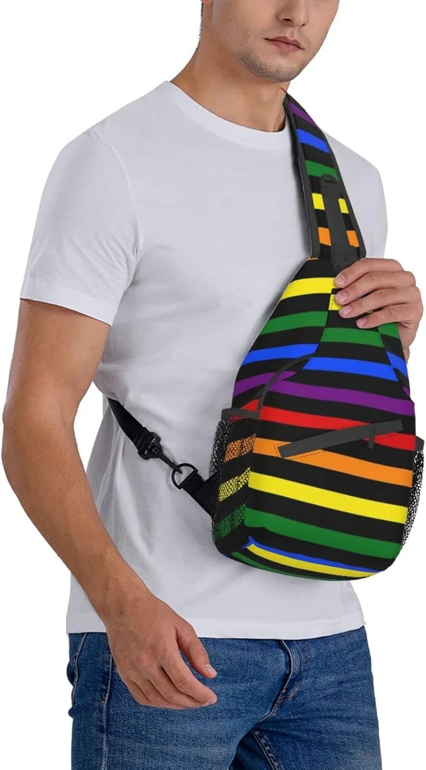 LGBT Gay Pride Sling Bag,Multipurpose Crossbody Backpack Shoulder Chest Bag for Women Men Travel Hiking Daypack