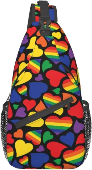 LGBT Gay Pride Sling Bag,Multipurpose Crossbody Backpack Shoulder Chest Bag for Women Men Travel Hiking Daypack