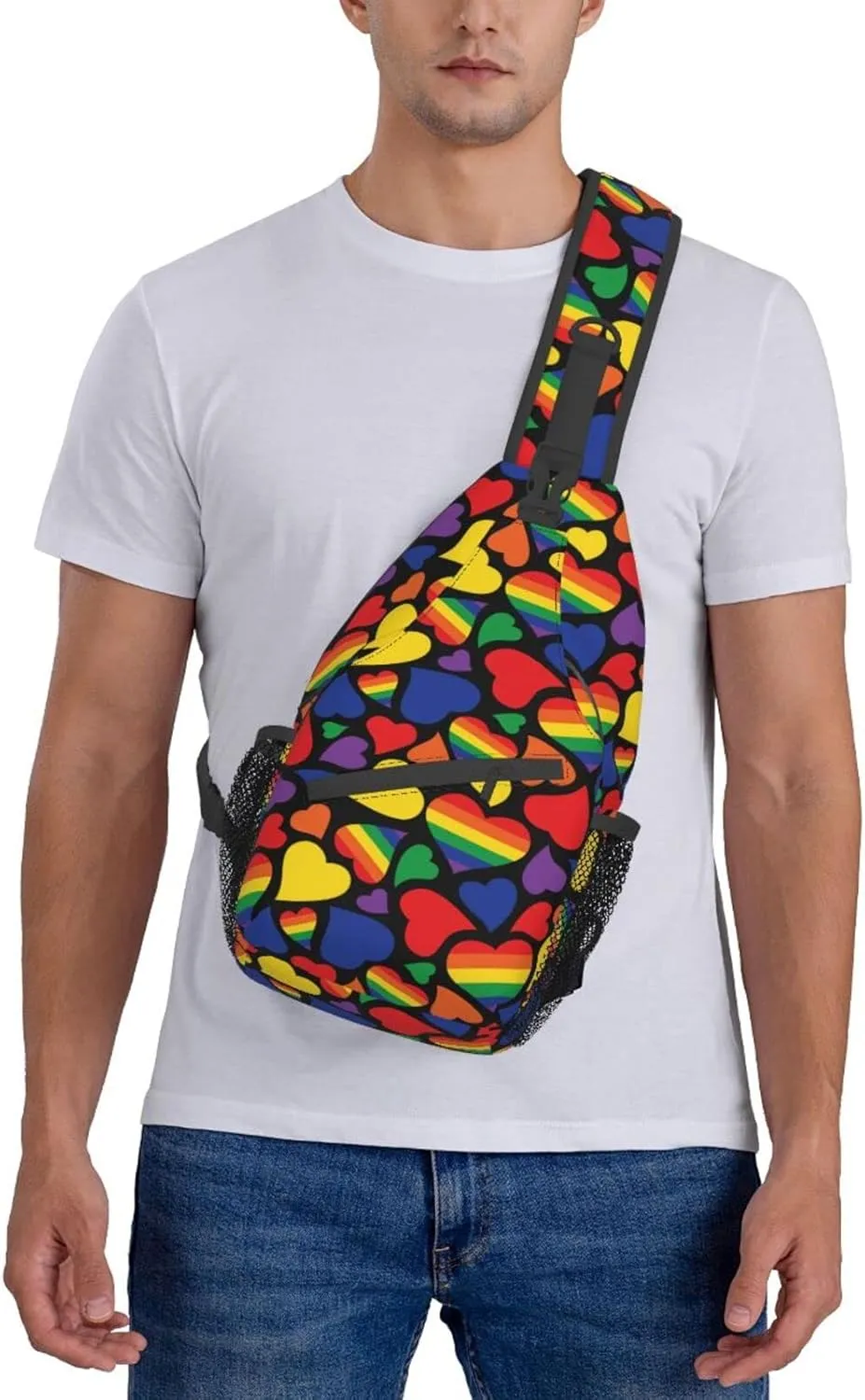 LGBT Gay Pride Sling Bag,Multipurpose Crossbody Backpack Shoulder Chest Bag for Women Men Travel Hiking Daypack