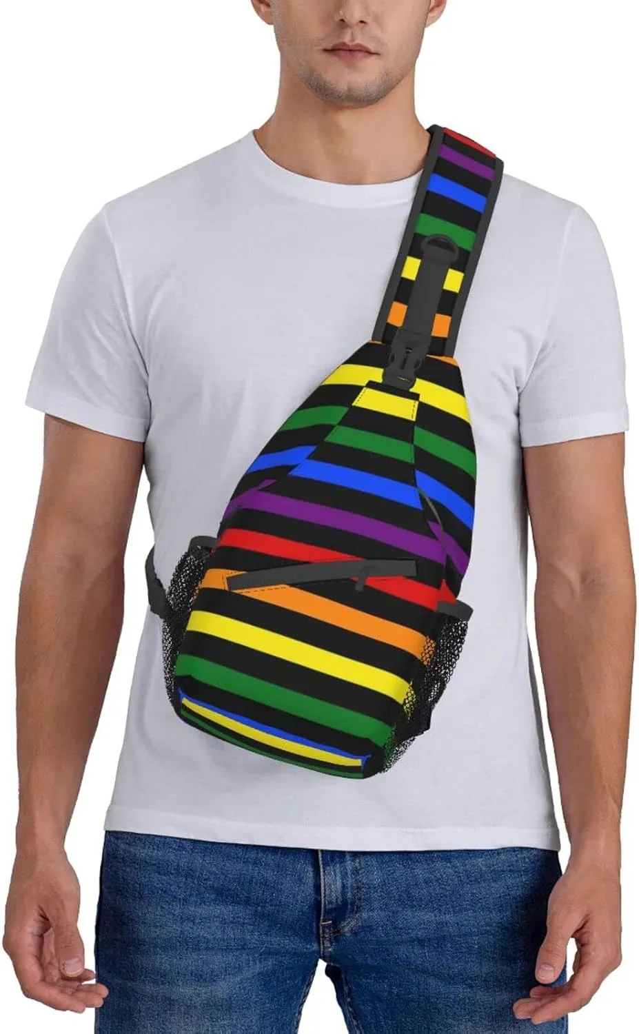 LGBT Gay Pride Sling Bag,Multipurpose Crossbody Backpack Shoulder Chest Bag for Women Men Travel Hiking Daypack