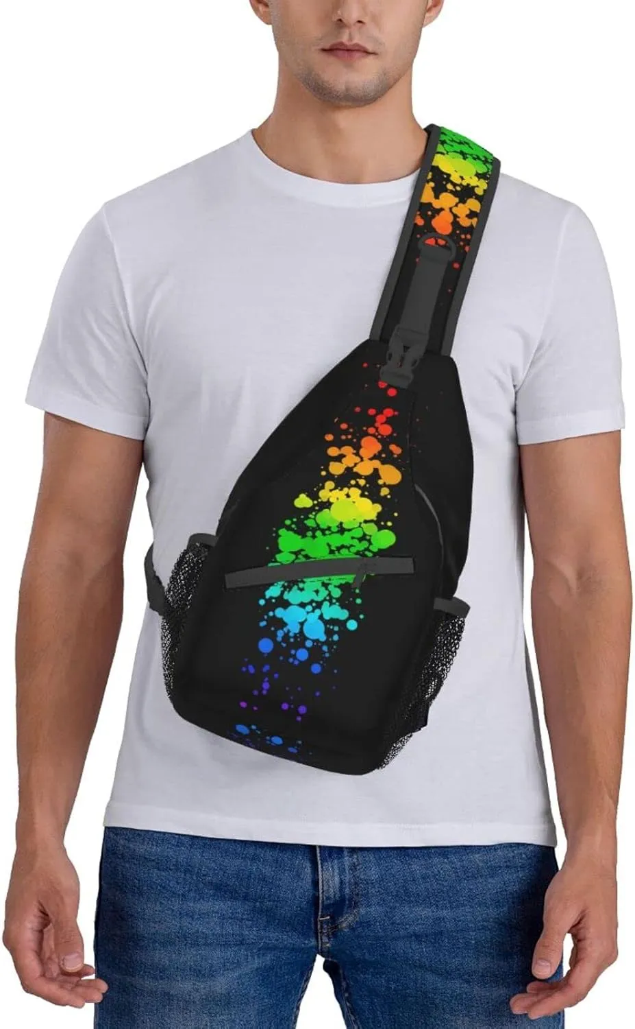 LGBT Pride Flag Sling Backpack,Casual Crossbody Shoulder Backpack Adjustable Sling Bag Chest Daypack for Men Women