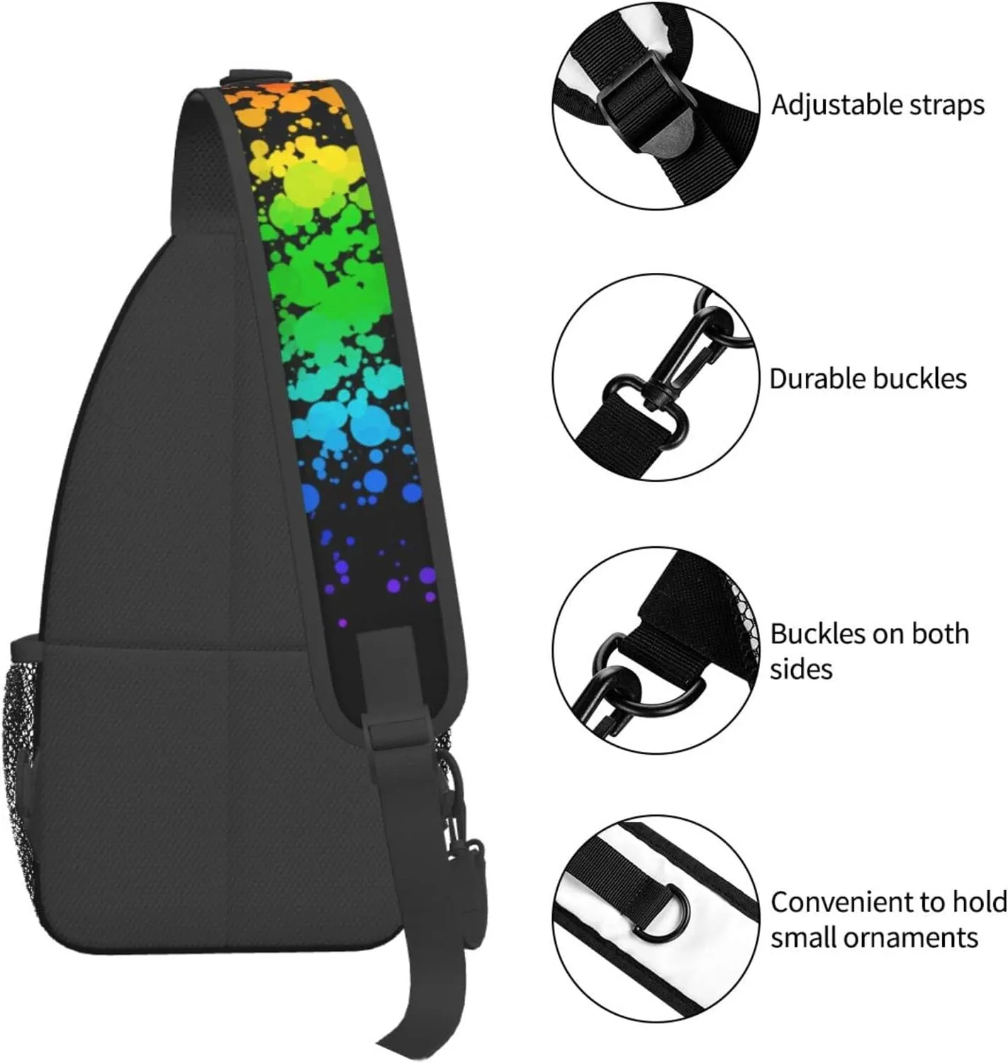 LGBT Pride Flag Sling Backpack,Casual Crossbody Shoulder Backpack Adjustable Sling Bag Chest Daypack for Men Women