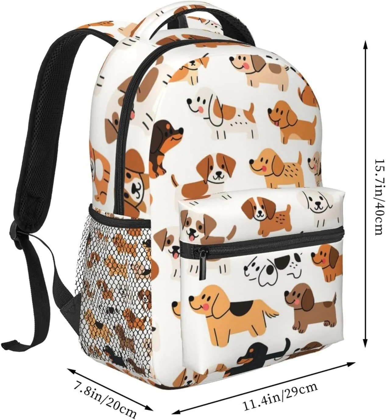 Lightweight Backpack for Gym Travel Bicycle - Big Capacity Multipurpose Anti-Theft Carry On Bag, Funny Dogs Art Travel Hiking Bag & Day Pack