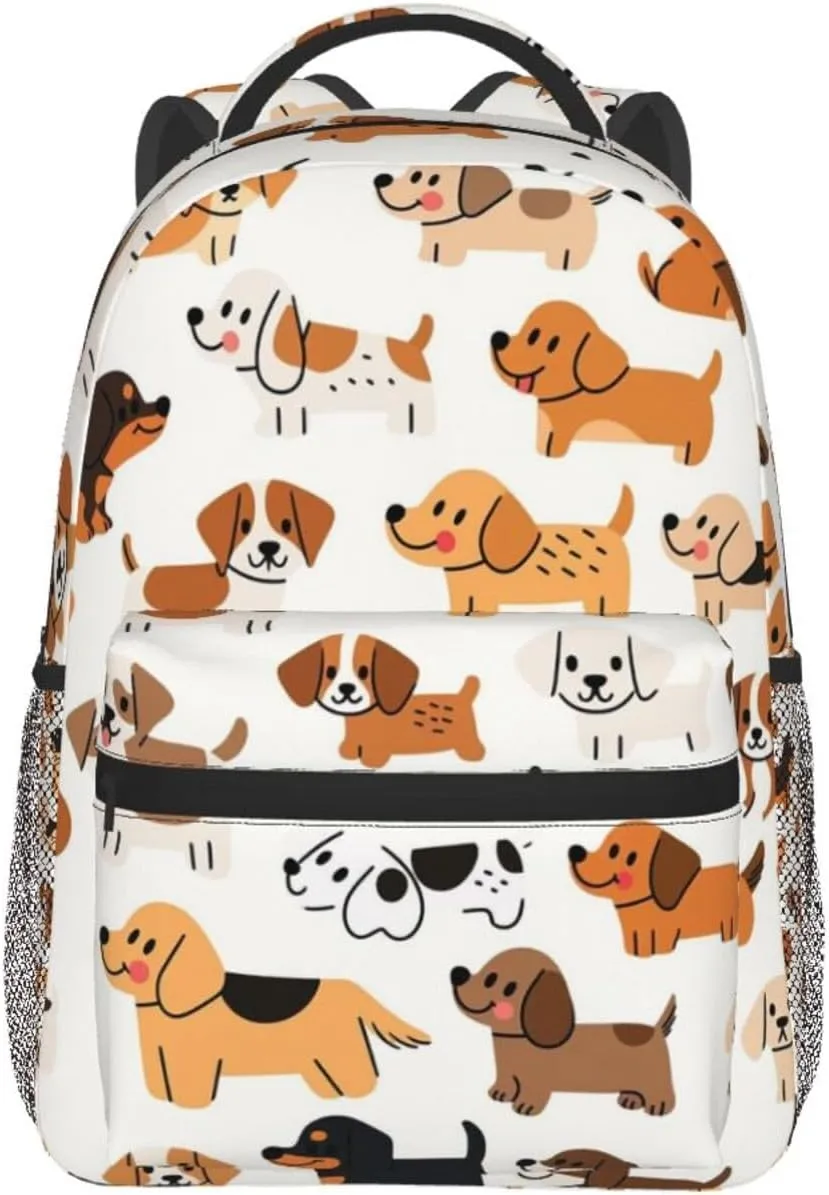 Lightweight Backpack for Gym Travel Bicycle - Big Capacity Multipurpose Anti-Theft Carry On Bag, Funny Dogs Art Travel Hiking Bag & Day Pack