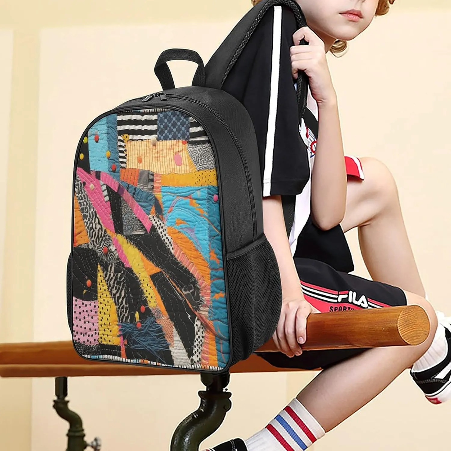 Lightweight Backpacks Cute Travel Bag Durable A Colorful Quilt Printing Small Travel Backpack For Women & Men