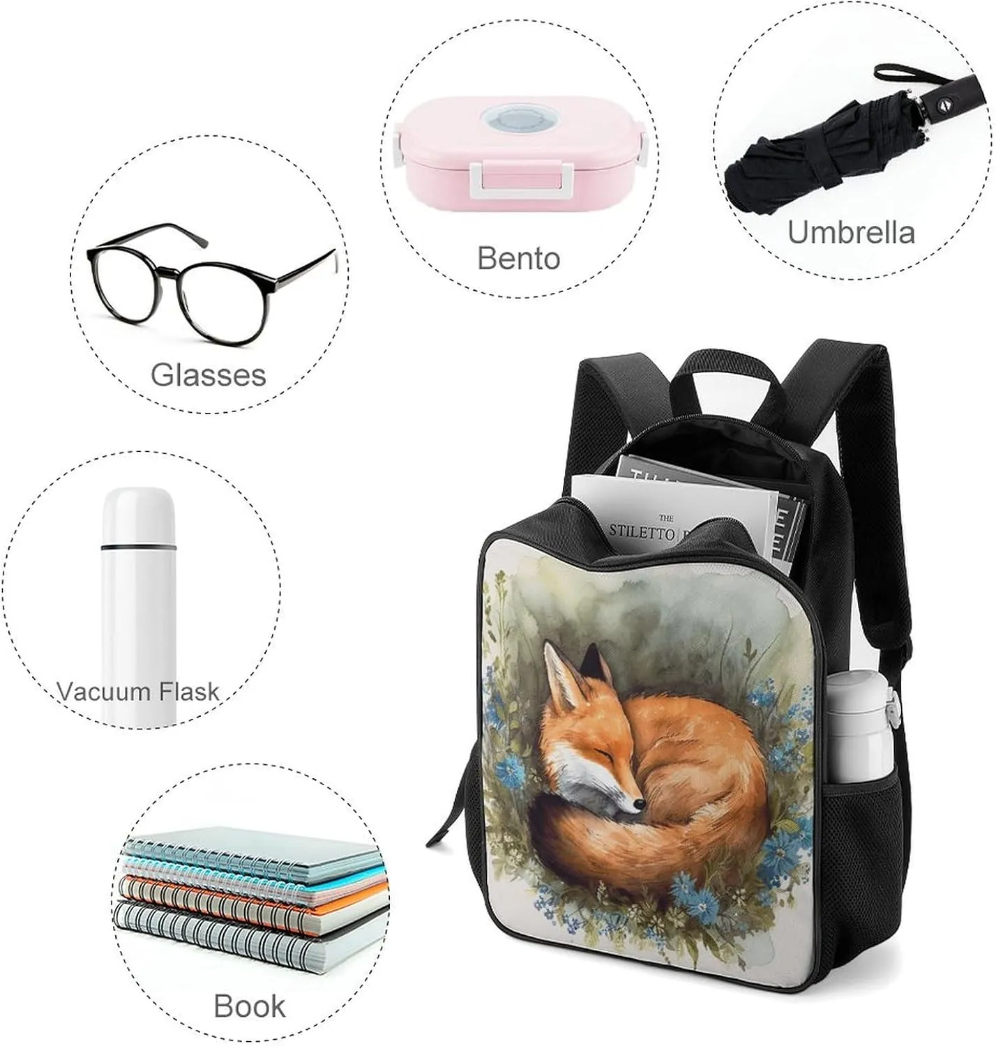 Lightweight Backpacks Cute Travel Bag Durable A Sleeping Creature Printing Small Travel Backpack For Women & Men