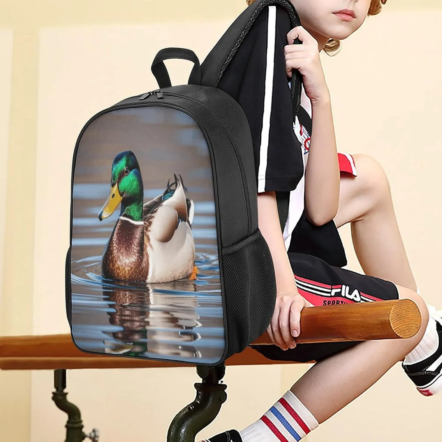 Lightweight Backpacks Cute Travel Bag Durable Anas Platyrhynchos Printing Small Travel Backpack For Women & Men