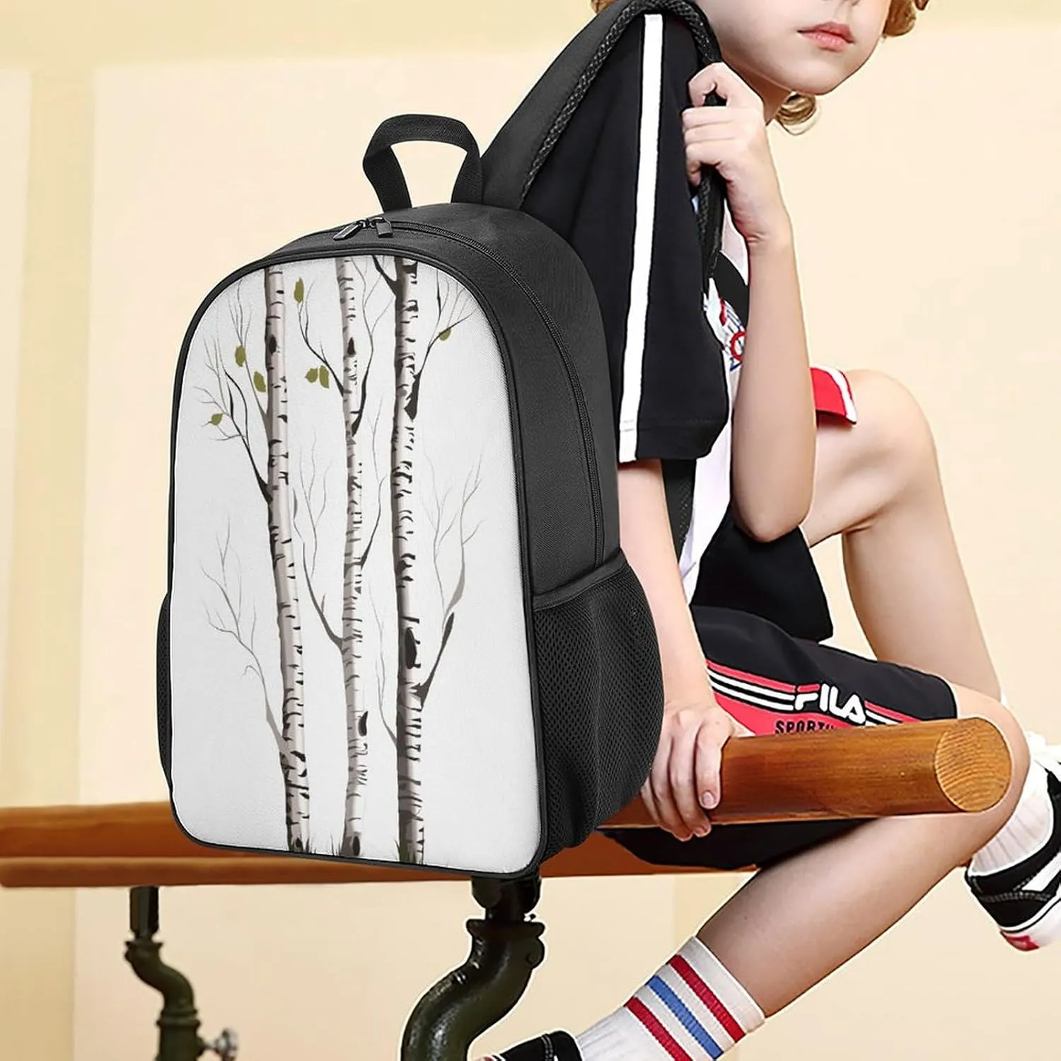 Lightweight Backpacks Cute Travel Bag Durable Birch Tree Printing Small Travel Backpack For Women & Men
