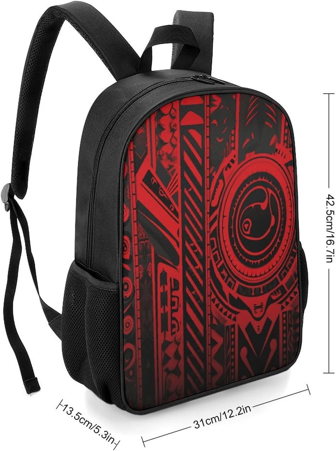 Lightweight Backpacks Cute Travel Bag Durable Black And Red Printing Small Travel Backpack For Women & Men