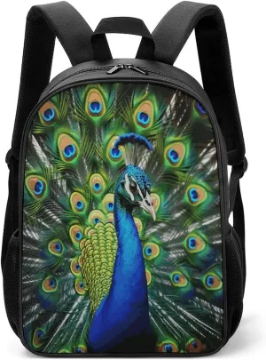 Lightweight Backpacks Cute Travel Bag Durable Blue Peacock Printing Small Travel Backpack For Women & Men