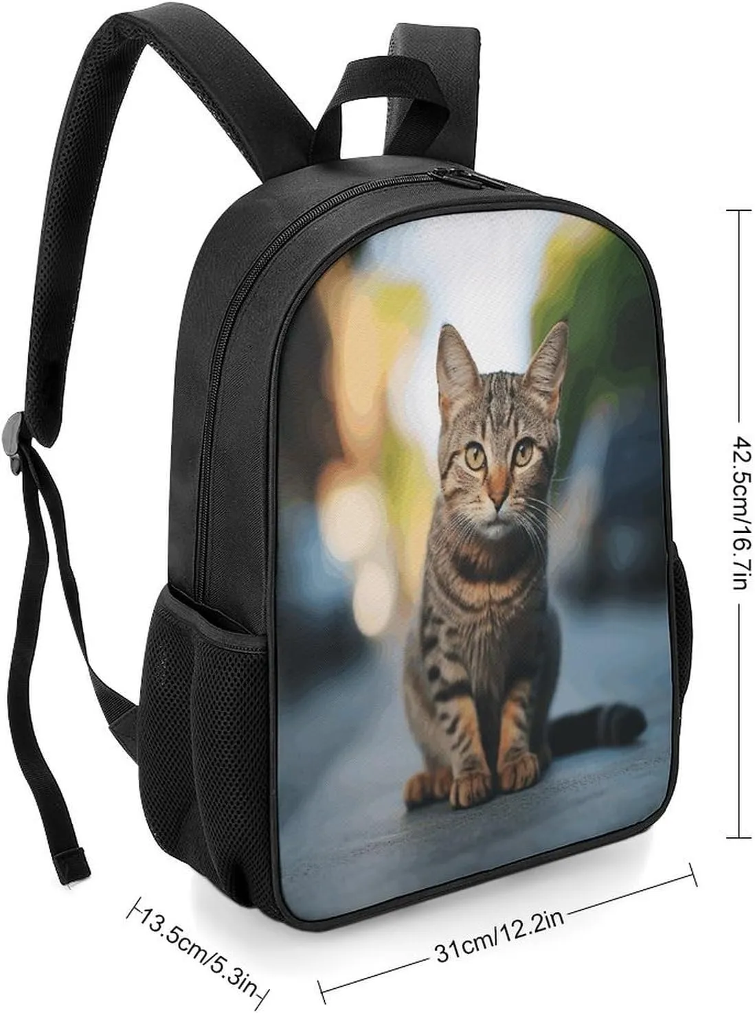 Lightweight Backpacks Cute Travel Bag Durable Brown Tabby Kitten Printing Small Travel Backpack For Women & Men