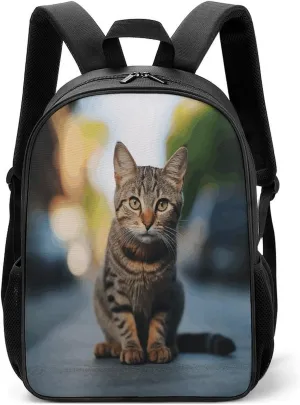 Lightweight Backpacks Cute Travel Bag Durable Brown Tabby Kitten Printing Small Travel Backpack For Women & Men