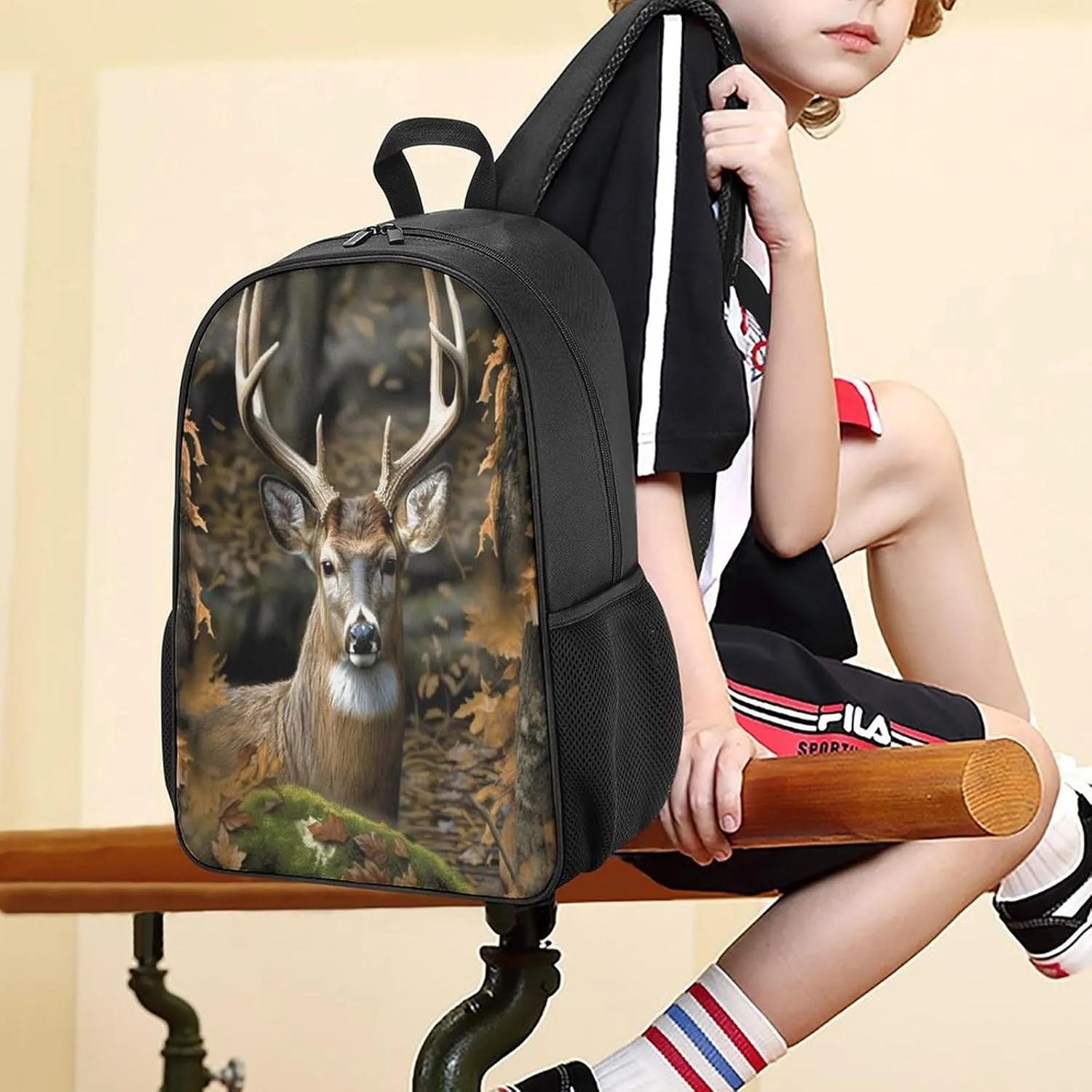 Lightweight Backpacks Cute Travel Bag Durable Camouflage Deer Printing Small Travel Backpack For Women & Men