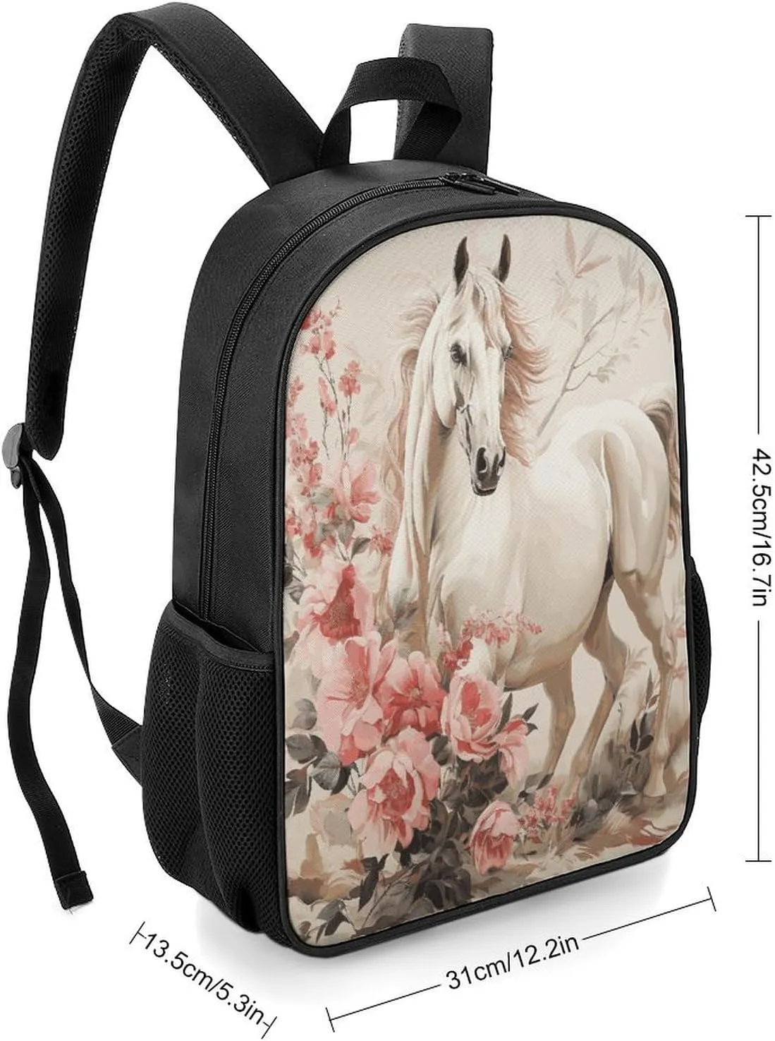 Lightweight Backpacks Cute Travel Bag Durable Horse Image Printing Small Travel Backpack For Women & Men