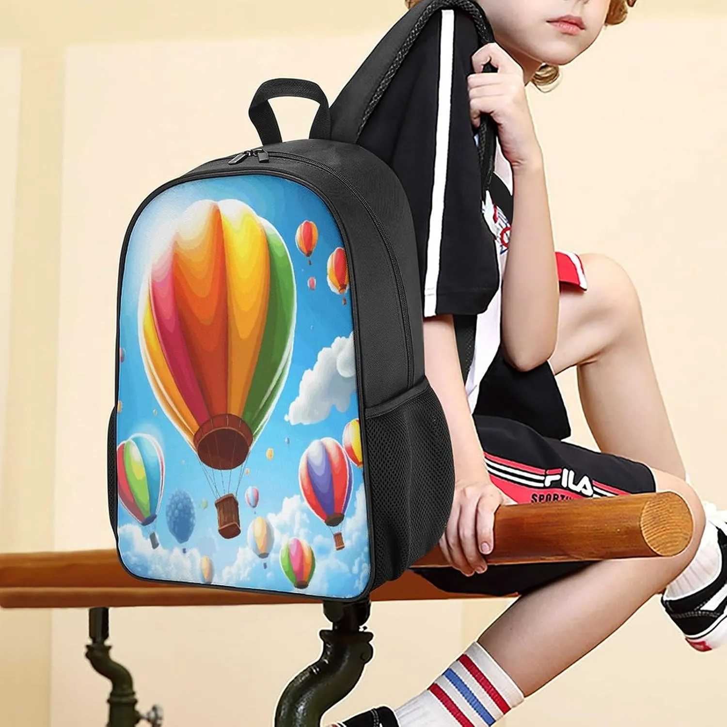 Lightweight Backpacks Cute Travel Bag Durable Hot Air Balloon Pattern Printing Small Travel Backpack For Women & Men