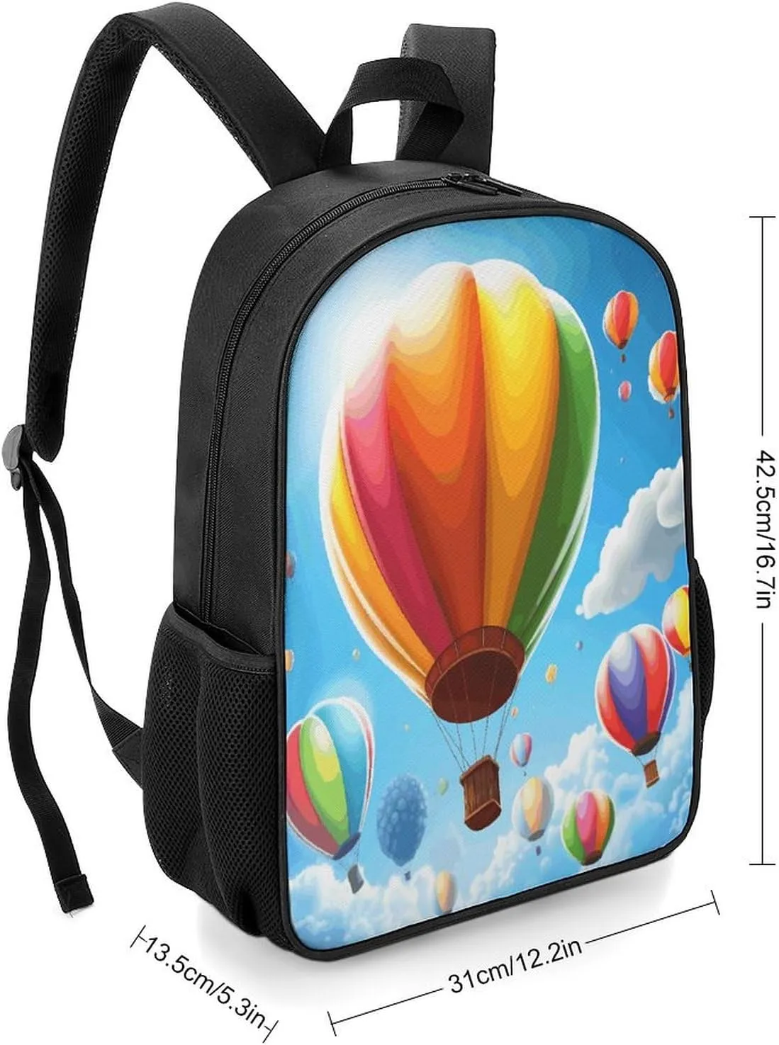 Lightweight Backpacks Cute Travel Bag Durable Hot Air Balloon Pattern Printing Small Travel Backpack For Women & Men
