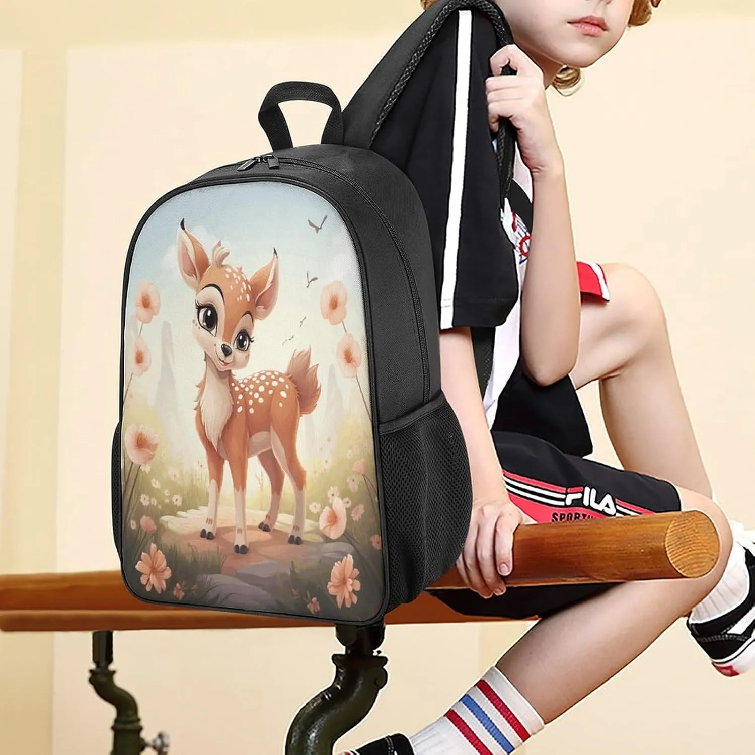 Lightweight Backpacks Cute Travel Bag Durable Lovely Deer Printing Small Travel Backpack For Women & Men