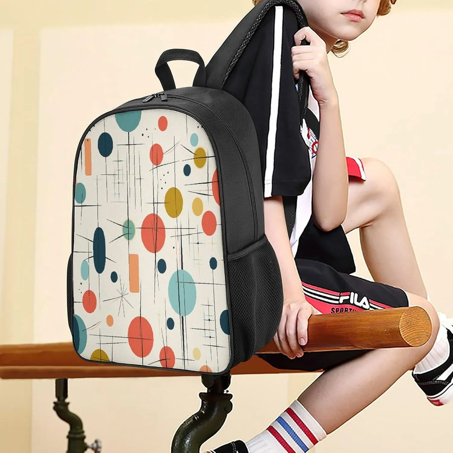 Lightweight Backpacks Cute Travel Bag Durable Modern Mid Century Printing Small Travel Backpack For Women & Men