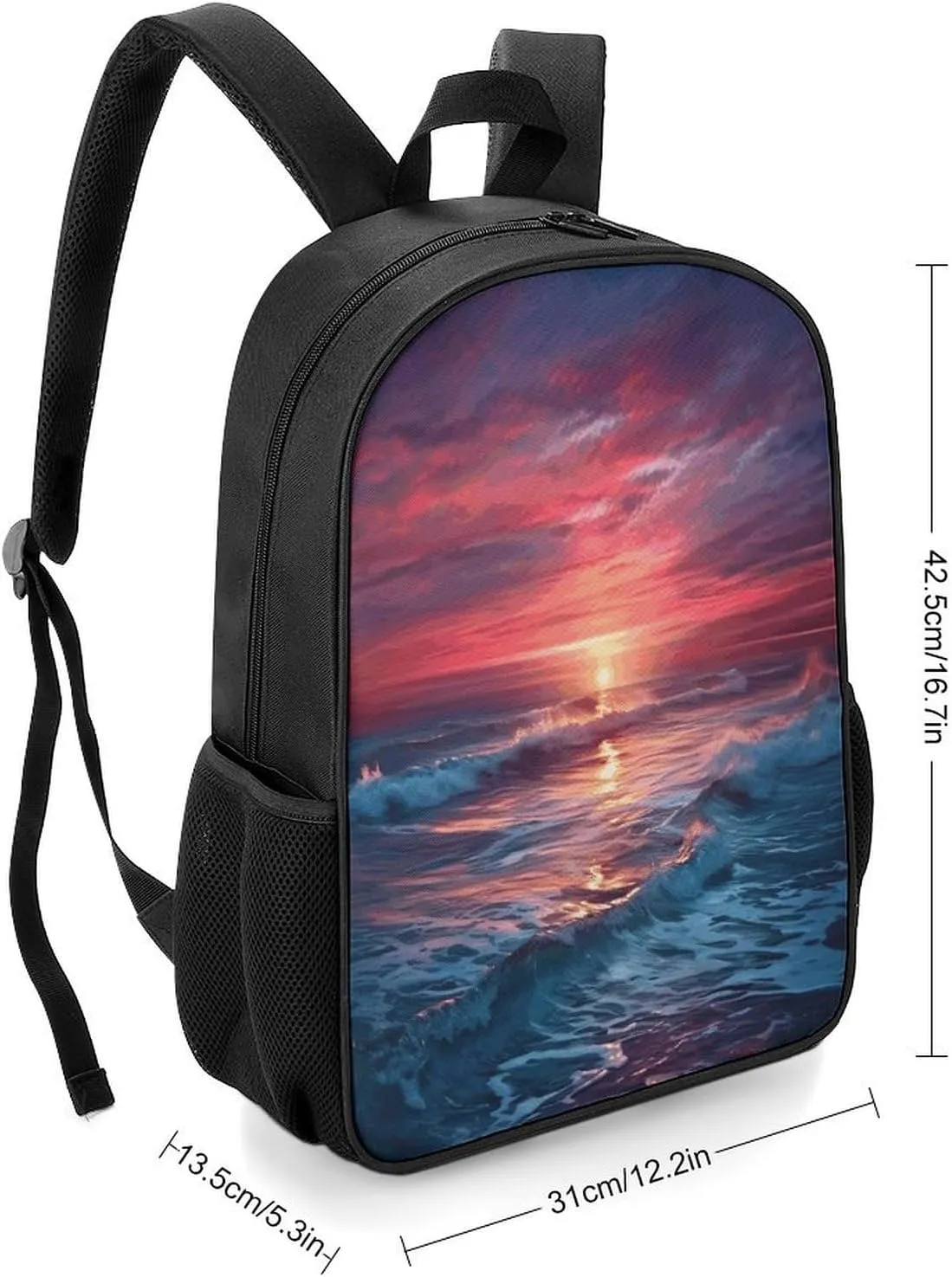 Lightweight Backpacks Cute Travel Bag Durable Ocean at Warm Printing Small Travel Backpack For Women & Men