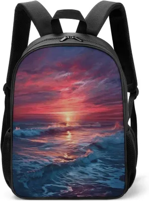Lightweight Backpacks Cute Travel Bag Durable Ocean at Warm Printing Small Travel Backpack For Women & Men
