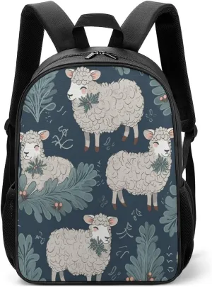 Lightweight Backpacks Cute Travel Bag Durable Sheep And Holly Tree Printing Small Travel Backpack For Women & Men
