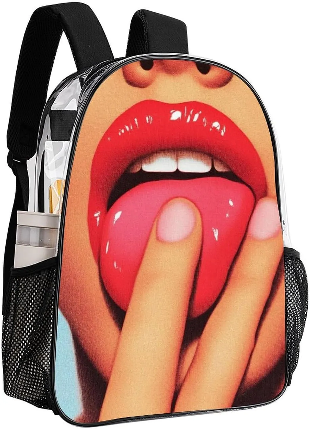 Lightweight Daypack Bookbag for Trekking Business Walking Cycling - Big Capacity Transparent Multipurpose Carry On Bag, African American Black Women Sexy woman Business Computer Bag
