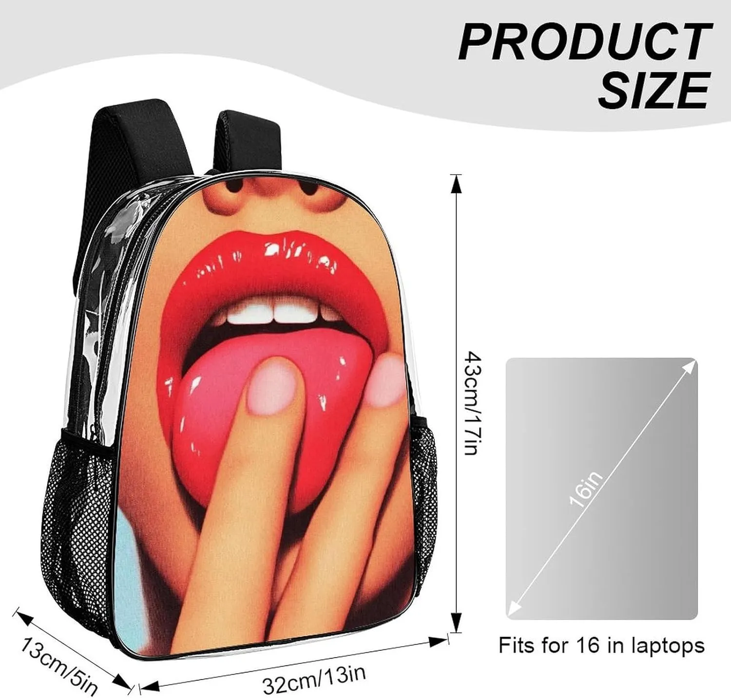 Lightweight Daypack Bookbag for Trekking Business Walking Cycling - Big Capacity Transparent Multipurpose Carry On Bag, African American Black Women Sexy woman Business Computer Bag