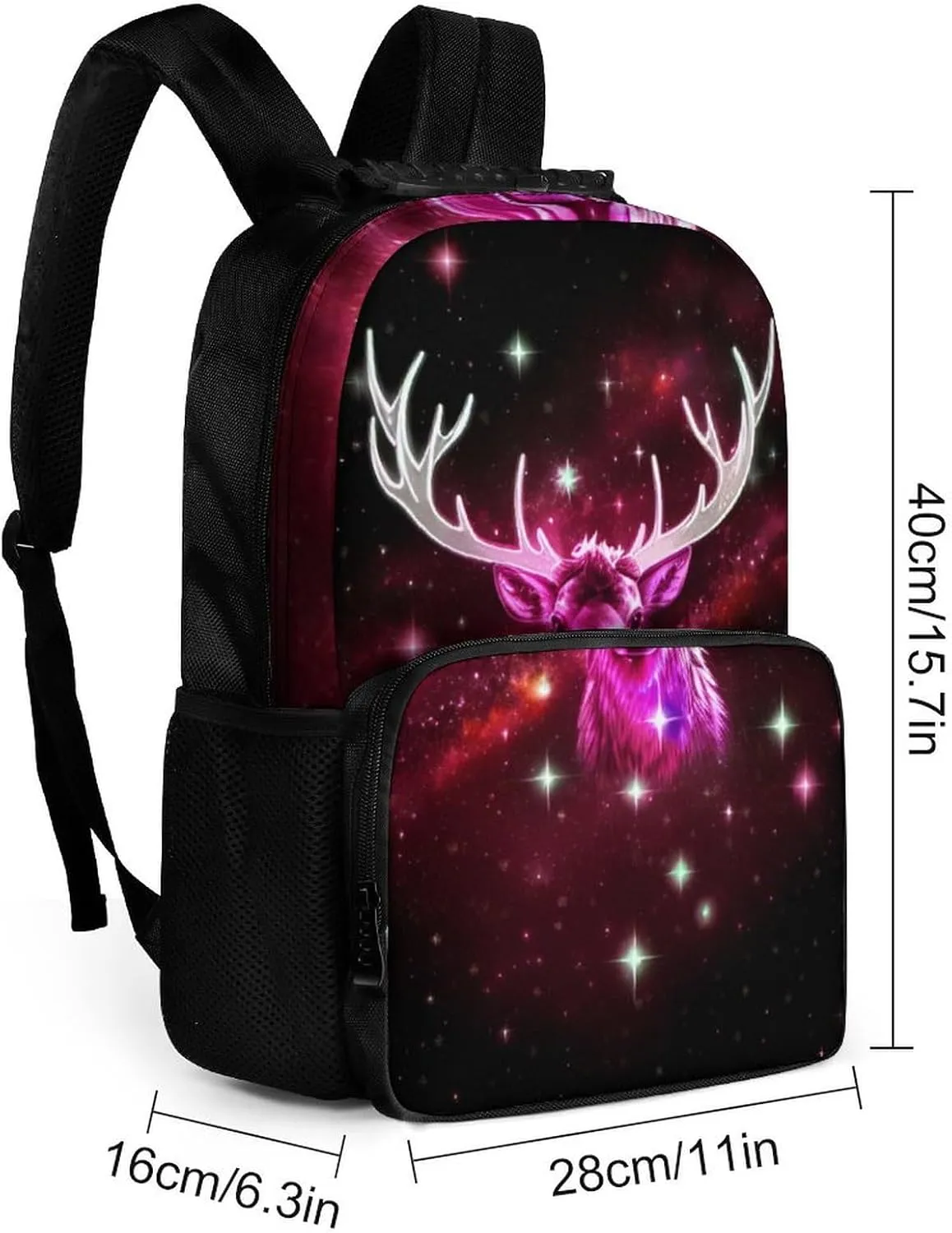 Lightweight Rucksacks for Camping Picnic Walking Cycling - Large Capacity Multipurpose Anti-Theft Carry On Bag, Galaxy Starry Sky Christmas Elk Moose Art Travel Hiking & Camping Rucksack