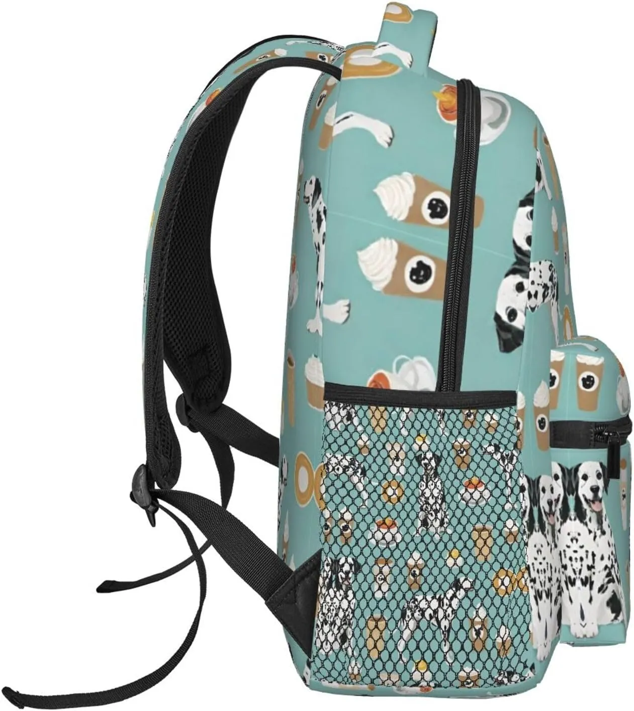 Lightweight Rucksacks for Climbing Outdoors Walking Cycling - Large Capacity Anti-Theft Multipurpose Carry On Bag, Dalmatians Cute Mint Coffee Dalmatian Dog Art Camping Outdoor Backpack
