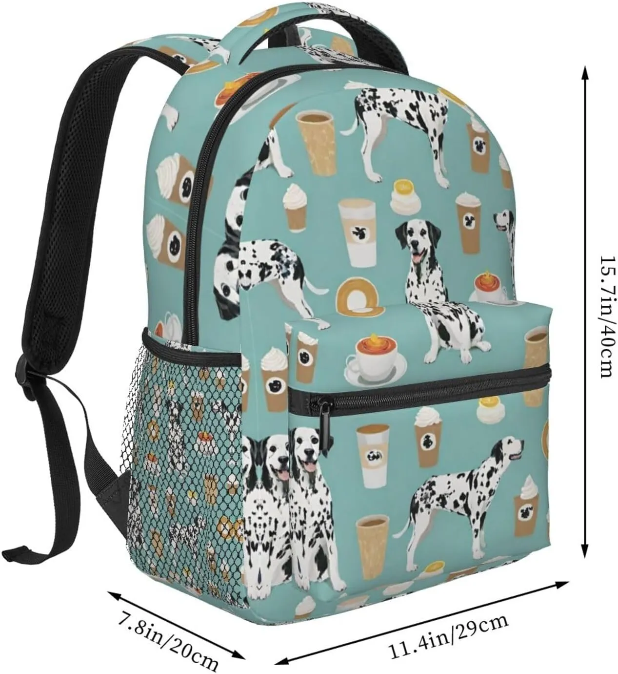 Lightweight Rucksacks for Climbing Outdoors Walking Cycling - Large Capacity Anti-Theft Multipurpose Carry On Bag, Dalmatians Cute Mint Coffee Dalmatian Dog Art Camping Outdoor Backpack