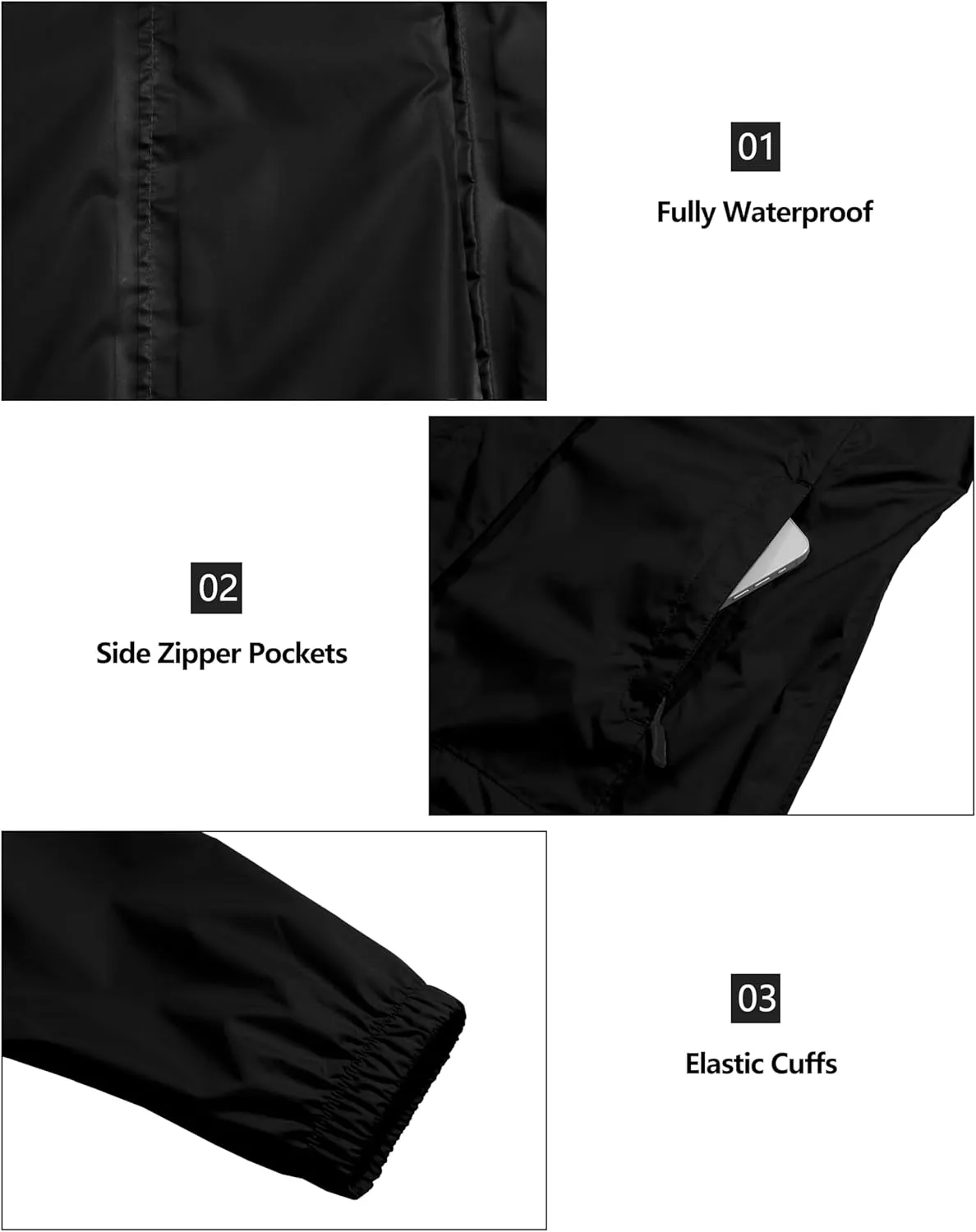 Little Donkey Andy Women's Packable Rain Jacket Waterproof Lightweight Rain Coat with Hood for Golf Cycling Hiking
