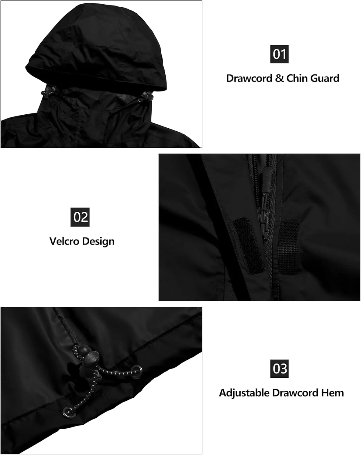 Little Donkey Andy Women's Packable Rain Jacket Waterproof Lightweight Rain Coat with Hood for Golf Cycling Hiking