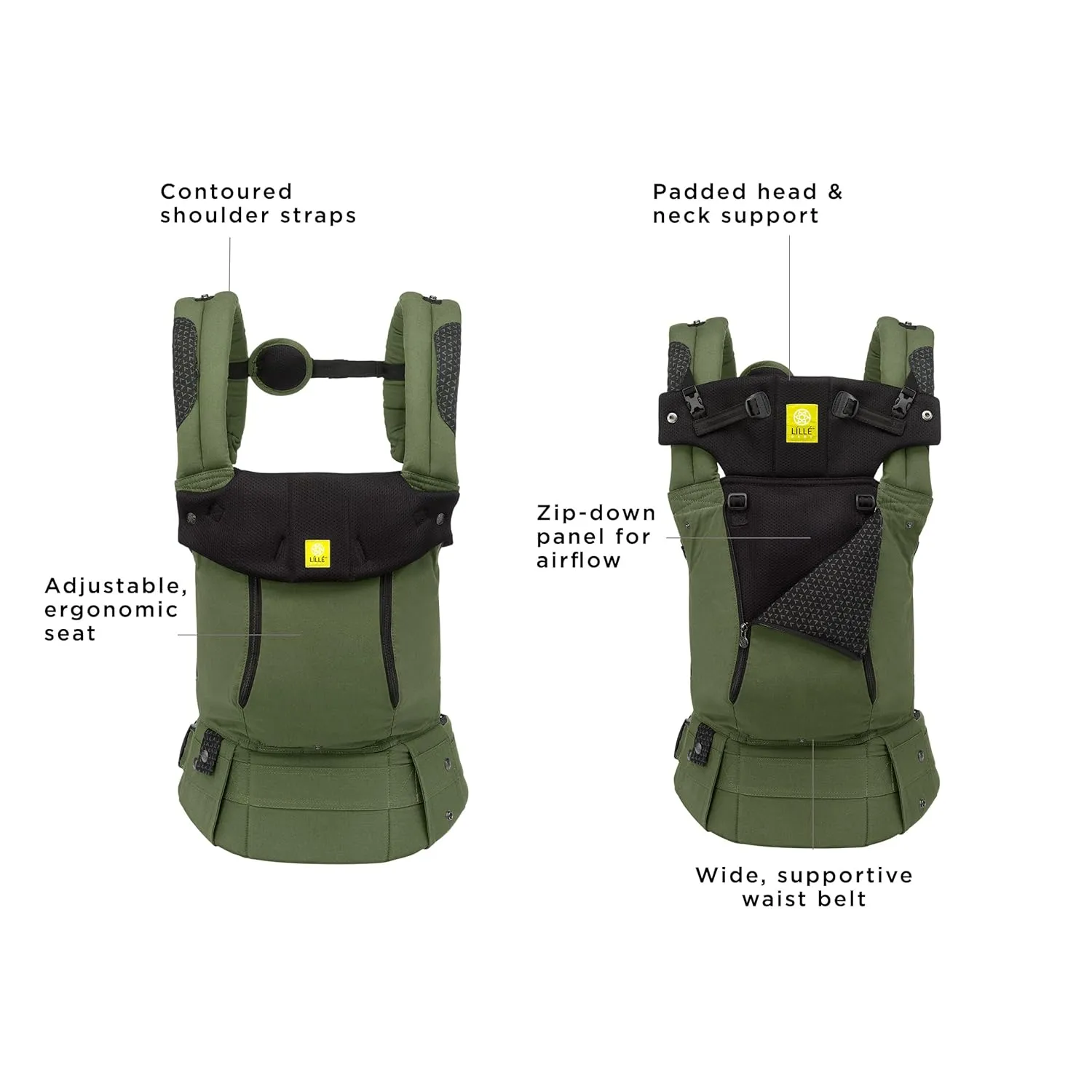 LÍLLÉbaby Complete 6-in-1 Ergonomic Baby Carrier Infant to Toddler with Lumbar Support (7-45 Pounds), 360 Degree Baby Wearing, Inward and Outward Facing (Speckled Succulent)