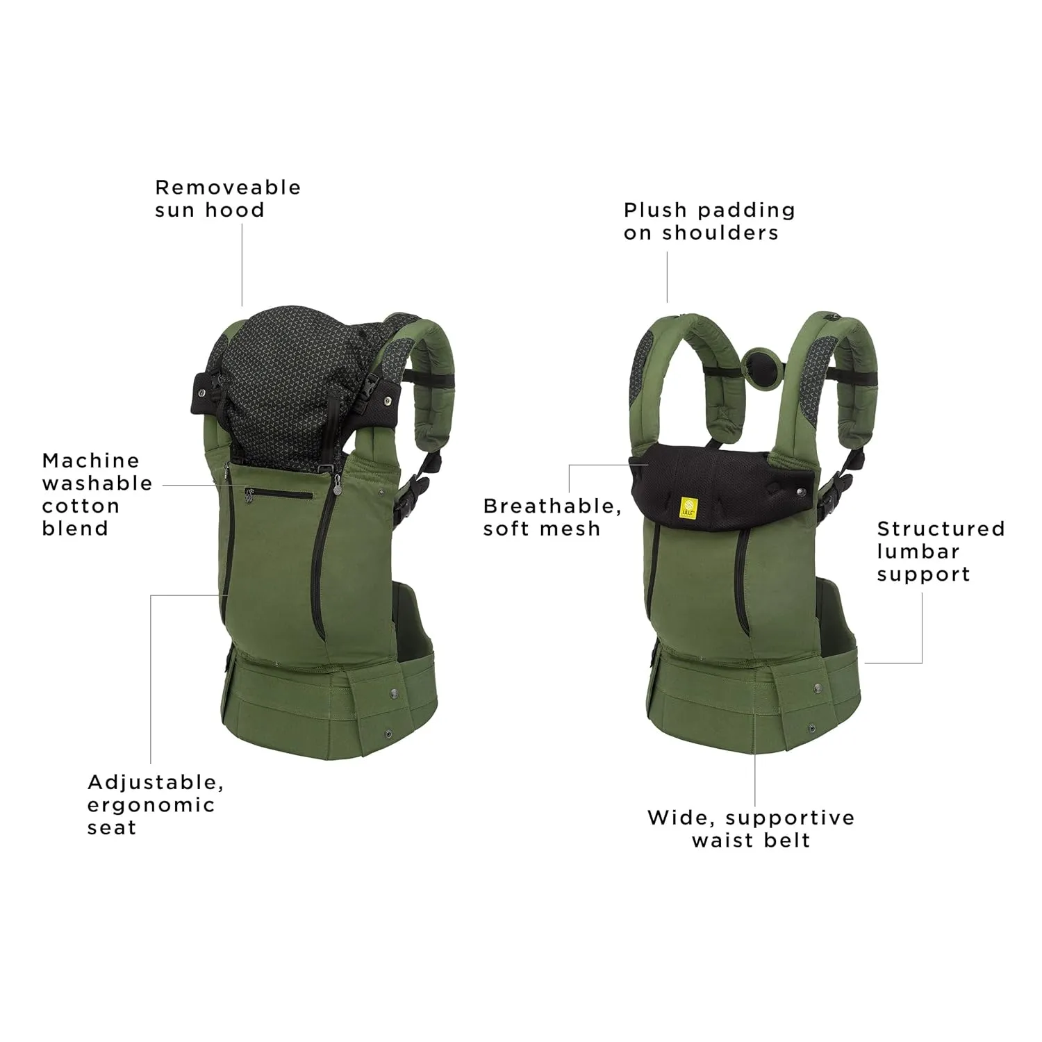 LÍLLÉbaby Complete 6-in-1 Ergonomic Baby Carrier Infant to Toddler with Lumbar Support (7-45 Pounds), 360 Degree Baby Wearing, Inward and Outward Facing (Speckled Succulent)