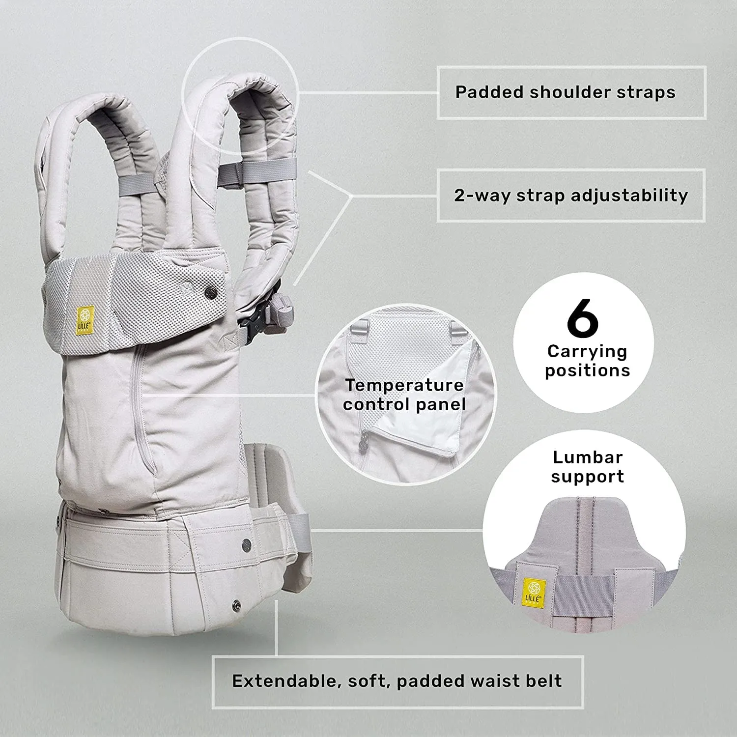 LÍLLÉbaby Complete All Seasons Ergonomic 6-in-1 Baby Carrier Infant to Toddler with Lumbar Support (7-45 Pounds), 360 Degree Baby Wearing & Multi-Position, Inward & Outward Facing (Succulent)