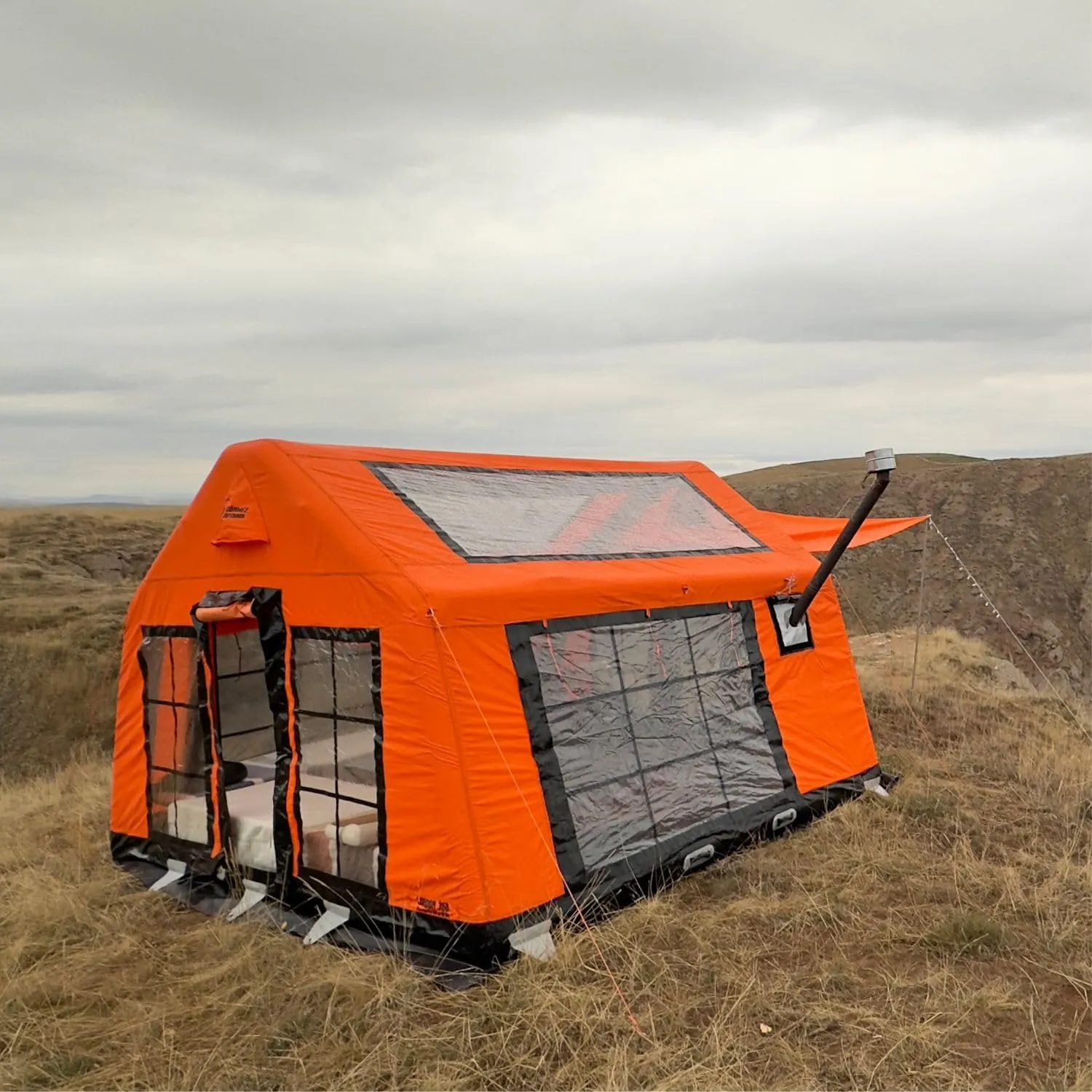 London 360 Discover Large Inflatable Tent for Camping – Waterproof & Wind-Resistant, 4-Season, Panoramic Roof & Windows, 8-10 Person, Easy Setup