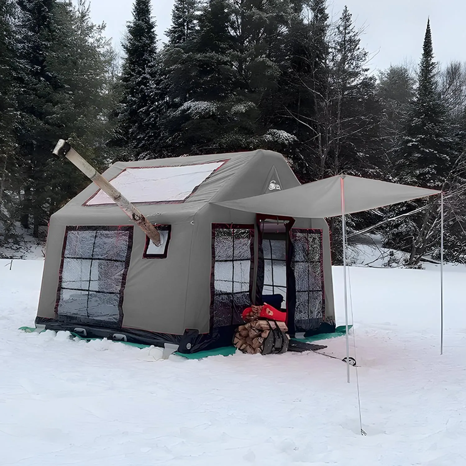 London 360 Discover Large Inflatable Tent for Camping – Waterproof & Wind-Resistant, 4-Season, Panoramic Roof & Windows, 8-10 Person, Easy Setup