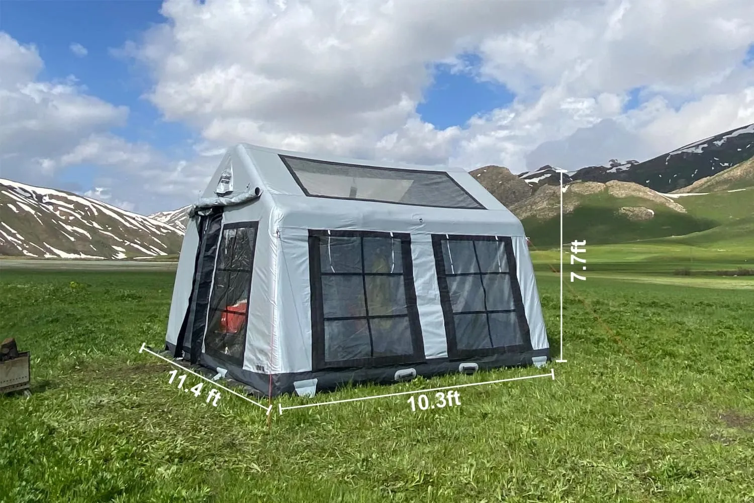 London 360 Discover Large Inflatable Tent for Camping – Waterproof & Wind-Resistant, 4-Season, Panoramic Roof & Windows, 8-10 Person, Easy Setup