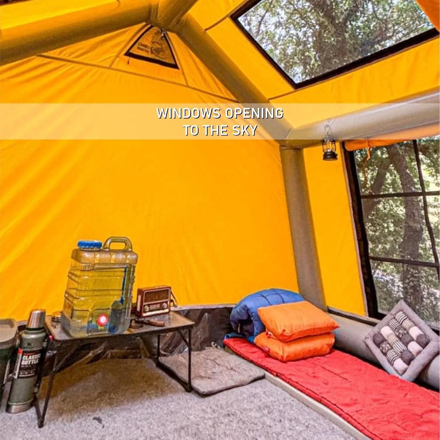 London Prestige, 4-Season Glamping Tent - 5-6 Person, Large Inflatable Camping Tent for Families, Stove Jack, Waterproof with UV Protection & Snowproof