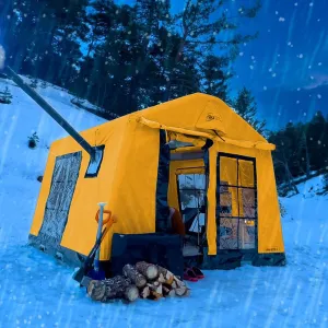 London Prestige, 4-Season Glamping Tent - 5-6 Person, Large Inflatable Camping Tent for Families, Stove Jack, Waterproof with UV Protection & Snowproof