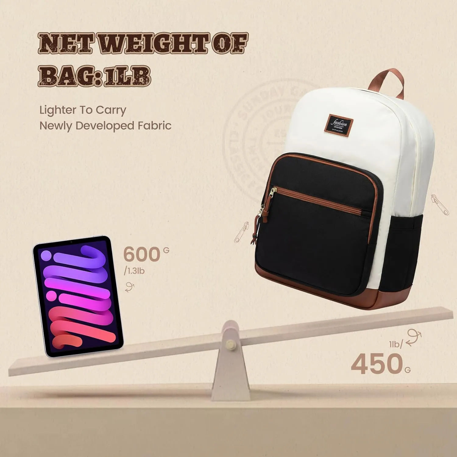 LOVEVOOK Backpack for School, Lightweight book bag, College Laptop Backpack, Water resistant Basic Middle School Bookbag Casual Daypack for Travel, Fits 15.6" Laptop