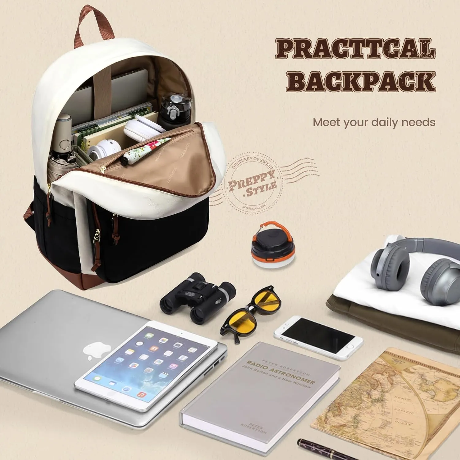 LOVEVOOK Backpack for School, Lightweight book bag, College Laptop Backpack, Water resistant Basic Middle School Bookbag Casual Daypack for Travel, Fits 15.6" Laptop